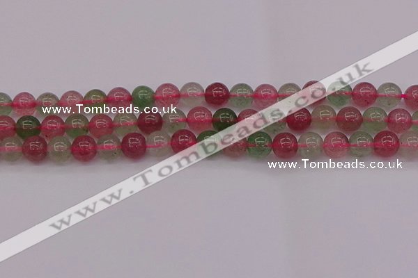 CBQ658 15.5 inches 10mm round mixed strawberry quartz beads