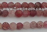 CBQ660 15.5 inches 6mm round matte strawberry quartz beads