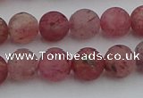 CBQ661 15.5 inches 8mm round matte strawberry quartz beads