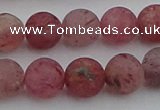 CBQ662 15.5 inches 10mm round matte strawberry quartz beads