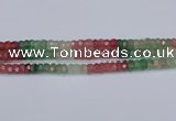 CBQ675 15.5 inches 4*7mm faceted rondelle mixed strawberry quartz beads