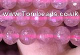 CBQ687 15.5 inches 6mm faceted round strawberry quartz gemstone beads