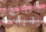 CBQ690 15.5 inches 6mm faceted round strawberry quartz beads