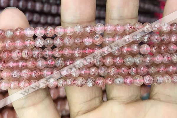 CBQ695 15.5 inches 4mm round strawberry quartz beads wholesale