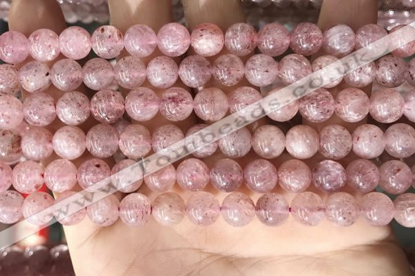 CBQ707 15.5 inches 8mm round strawberry quartz beads wholesale