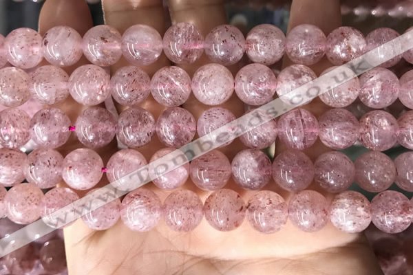 CBQ708 15.5 inches 10mm round strawberry quartz beads wholesale