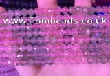 CBQ723 15.5 inches 6mm faceted round mixed strawberry quartz beads