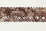 CBQ730 15.5 inches 8mm round strawberry quartz beads wholesale