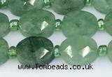 CBQ753 15.5 inches 8*10mm faceted oval green strawberry quartz beads