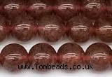 CBQ772 15 inches 8mm round strawberry quartz beads