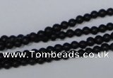 CBS01 15.5 inches 4mm round black stone beads wholesale