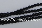 CBS01 15.5 inches 4mm round black stone beads wholesale