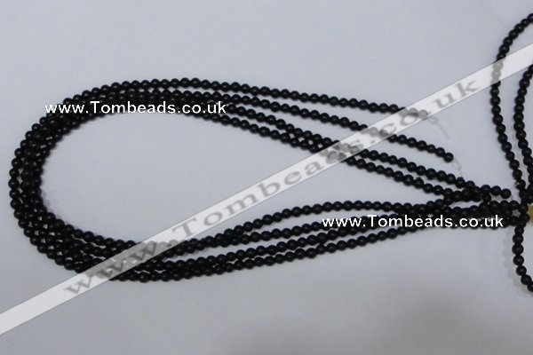 CBS01 15.5 inches 4mm round black stone beads wholesale