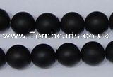 CBS05 15.5 inches 12mm round black stone beads wholesale