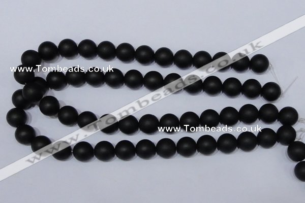 CBS05 15.5 inches 12mm round black stone beads wholesale