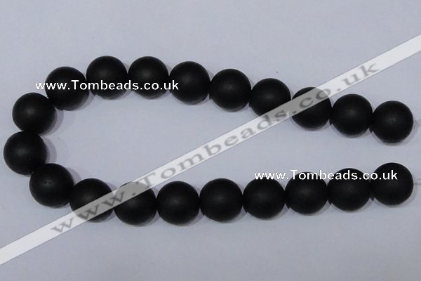 CBS08 15.5 inches 18mm round black stone beads wholesale