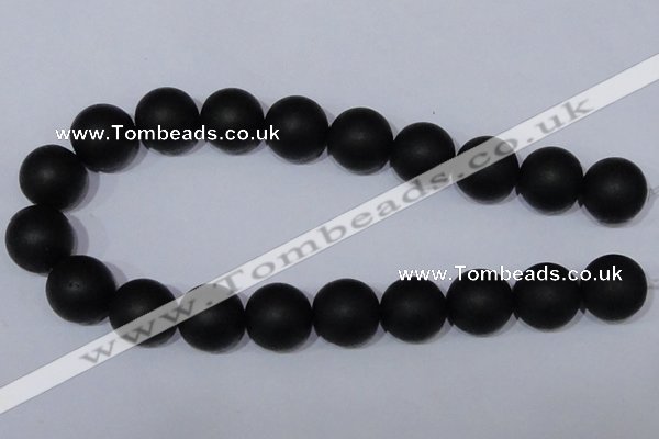 CBS09 15.5 inches 20mm round black stone beads wholesale