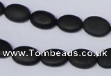 CBS10 15.5 inches 10*12mm oval black stone beads wholesale