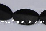 CBS12 15.5 inches 18*25mm oval black stone beads wholesale