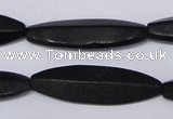 CBS14 15.5 inches 12*40mm marquise black stone beads wholesale