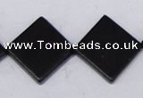 CBS17 15.5 inches 20*20mm diamond black stone beads wholesale