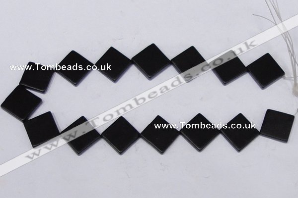 CBS17 15.5 inches 20*20mm diamond black stone beads wholesale