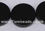 CBS20 15.5 inches 30mm coin black stone beads wholesale