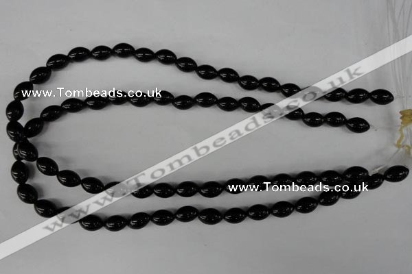 CBS201 15.5 inches 8*12mm rice blackstone beads wholesale