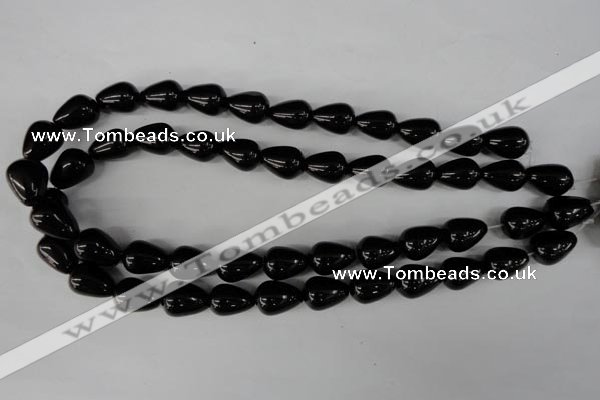 CBS205 15.5 inches 12*16mm teardrop blackstone beads wholesale