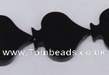 CBS22 15.5 inches 28*28mm heart black stone beads wholesale