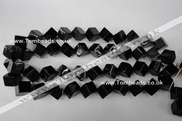 CBS225 15.5 inches 12*12mm cube blackstone beads wholesale