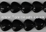 CBS232 15.5 inches 14*14mm heart blackstone beads wholesale