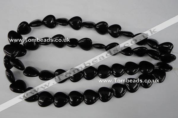 CBS233 15.5 inches 16*16mm heart blackstone beads wholesale