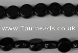 CBS238 15.5 inches 10mm flat round blackstone beads wholesale