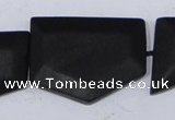 CBS24 15.5 inches 20*30mm freeform black stone beads wholesale