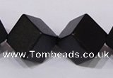 CBS25 15.5 inches 15*15mm cube black stone beads wholesale