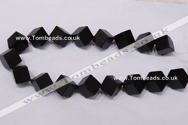 CBS25 15.5 inches 15*15mm cube black stone beads wholesale