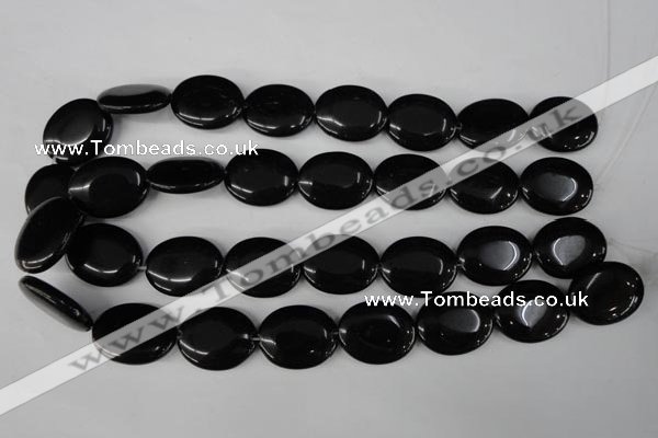 CBS253 15.5 inches 20*25mm oval blackstone beads wholesale