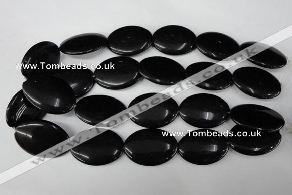 CBS254 15.5 inches 25*35mm oval blackstone beads wholesale