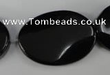 CBS260 15.5 inches 25*35mm twisted oval blackstone beads wholesale