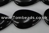 CBS268 15.5 inches 20*30mm flat teardrop blackstone beads wholesale