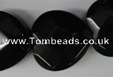 CBS308 15.5 inches 26*26mm faceted heart blackstone beads wholesale