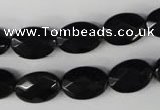 CBS310 15.5 inches 10*14mm faceted oval blackstone beads wholesale