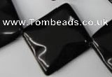 CBS335 15.5 inches 24*24mm wavy diamond blackstone beads wholesale