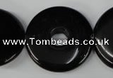 CBS338 15.5 inches 28mm donut blackstone beads wholesale