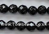 CBS504 15.5 inches 7mm faceted round A grade black spinel beads