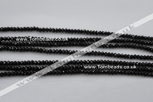 CBS506 15.5 inches 2*3mm faceted rondelle A grade black spinel beads