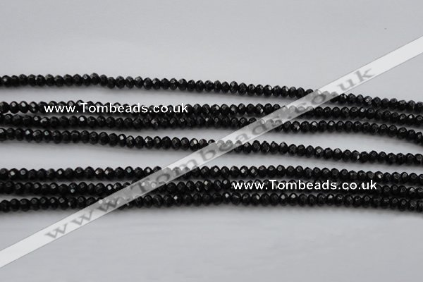 CBS506 15.5 inches 2*3mm faceted rondelle A grade black spinel beads