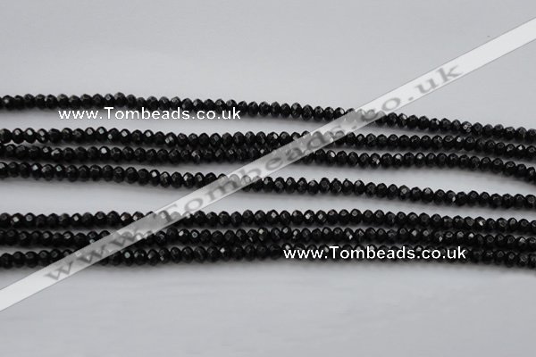 CBS507 15.5 inches 2*4mm faceted rondelle A grade black spinel beads