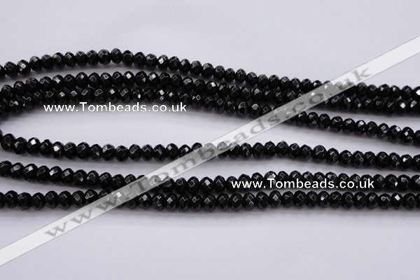 CBS508 15.5 inches 4*6mm faceted rondelle A grade black spinel beads